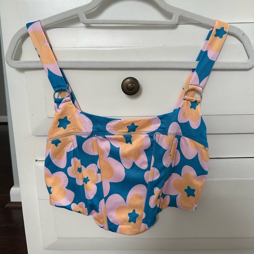 Princess Polly multi color corset top size 4